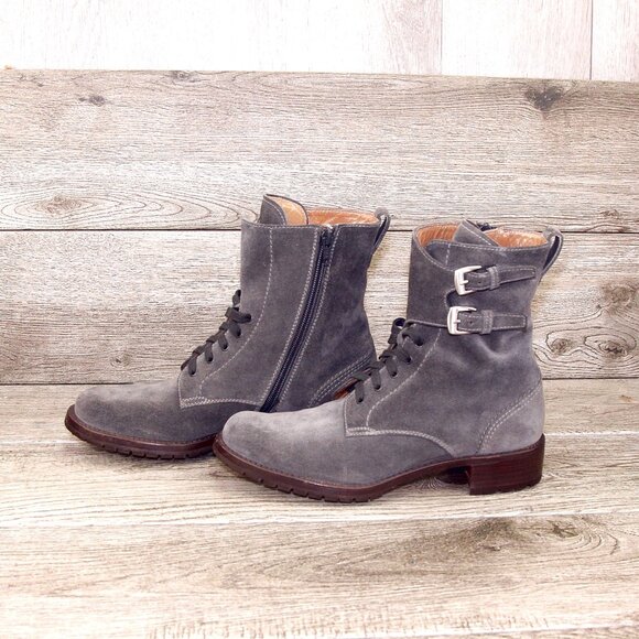 $ 1095 Neiman Marcus GRAVATI Women's 7 M Boot 4666 Grey Suede * add $15 Trees - Picture 9 of 15